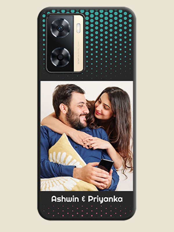 Custom Faded Dots with Grunge Photo Frame and Text on Space Black Custom Soft Matte Phone Cases - Oppo A77 4G