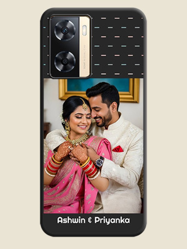 Custom Line Pattern Design with Text on Space Black Custom Soft Matte Phone Back Cover - Oppo A77s