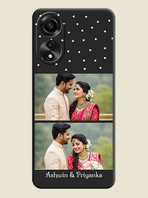 Custom Miniature Love Symbols with Name on Space Black Custom Soft Matte Back Cover - Oppo A78 4G