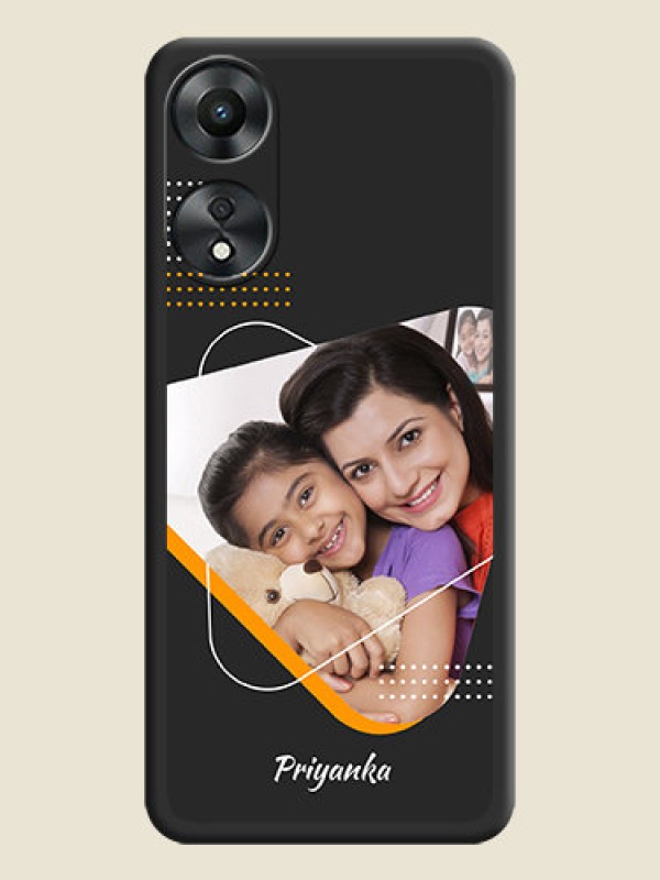 Custom Yellow Triangle on Photo on Space Black Soft Matte Phone Cover - Oppo A78 5G
