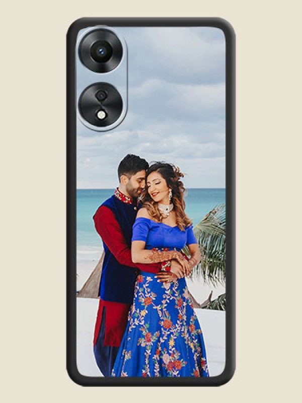 Custom Full Single Pic Upload On Space Black Personalized Soft Matte Phone Covers -Oppo A78 5G