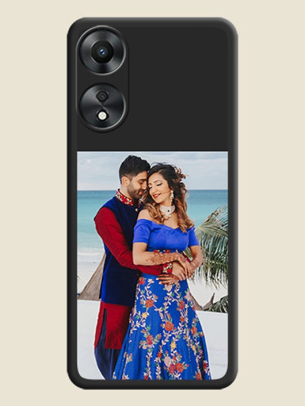 Custom Image Upload With Space Black Color On Custom Soft Matte Mobile Back Cover - Oppo A78 5G