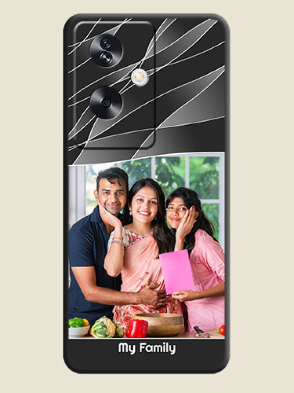 Custom Mixed Wave Lines on Photo On Space Black Custom Soft Matte Mobile Back Cover - Oppo A79 5G