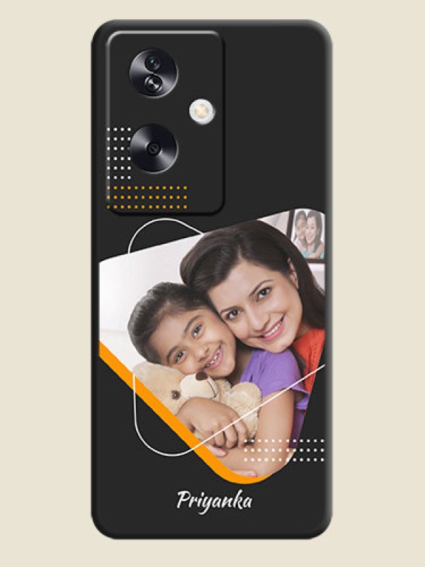 Custom Yellow Triangle on Photo On Space Black Custom Soft Matte Mobile Back Cover - Oppo A79 5G