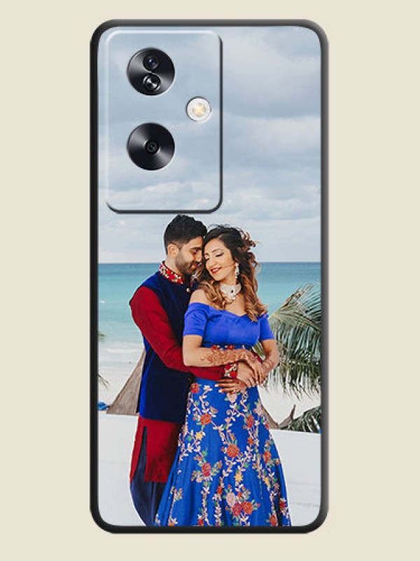 Custom Full Single Pic Upload On Space Black Custom Soft Matte Mobile Back Cover - Oppo A79 5G