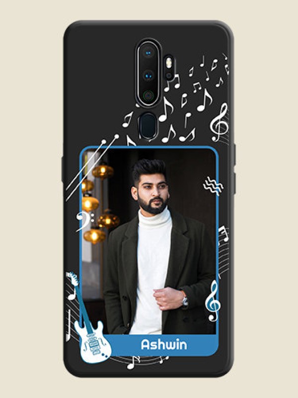 Custom Musical Theme Design with Text - Photo on Space Black Soft Matte Mobile Case - Oppo A9 2020