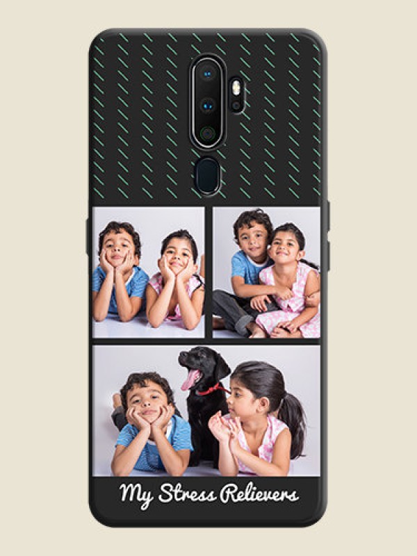 Custom Cross Dotted Pattern with 2 Image Holder  on Personalised Space Black Soft Matte Cases - Oppo A9 2020