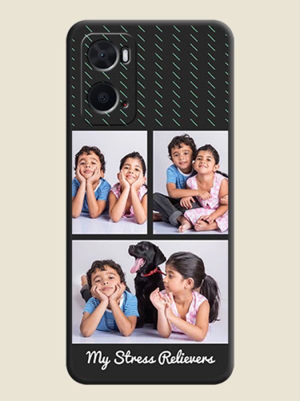 Custom Cross Dotted Pattern with 2 Image Holder  on Personalised Space Black Soft Matte Cases - Oppo A96