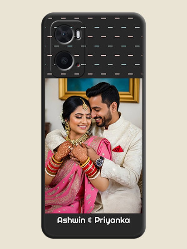 Custom Line Pattern Design with Text on Space Black Custom Soft Matte Phone Back Cover - Oppo A96
