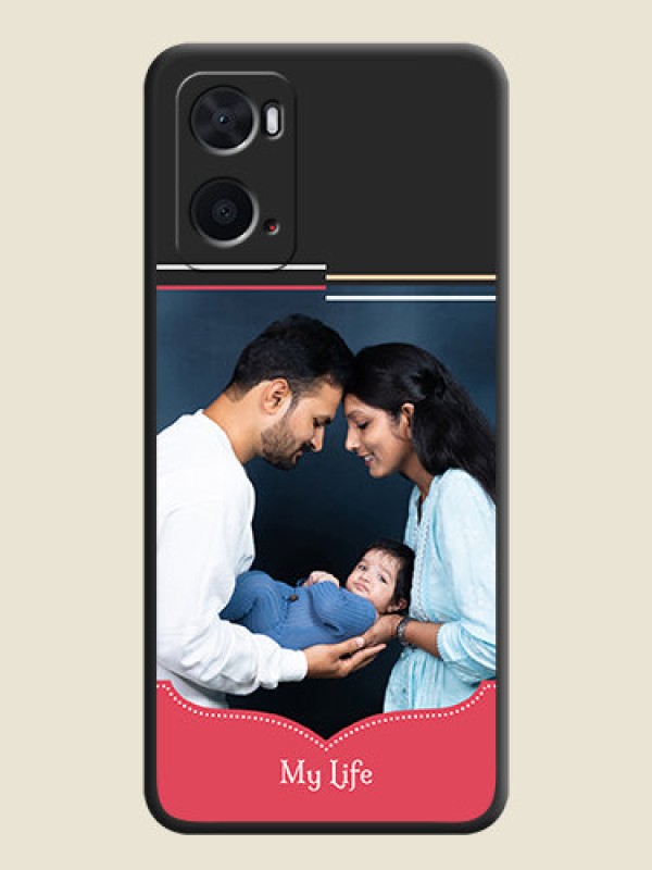Custom Classic Plain Design with Name on Photo on Space Black Soft Matte Phone Cover - Oppo A96