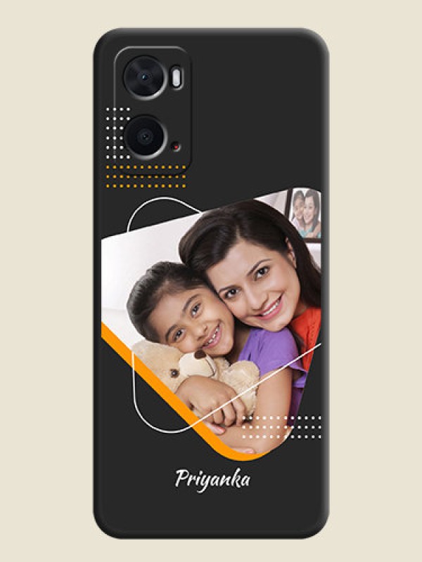 Custom Yellow Triangle on Photo on Space Black Soft Matte Phone Cover - Oppo A96