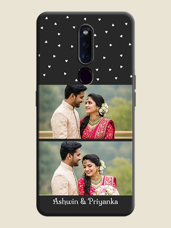 Custom Miniature Love Symbols with Name on Space Black Custom Soft Matte Back Cover - Oppo F11 Pro