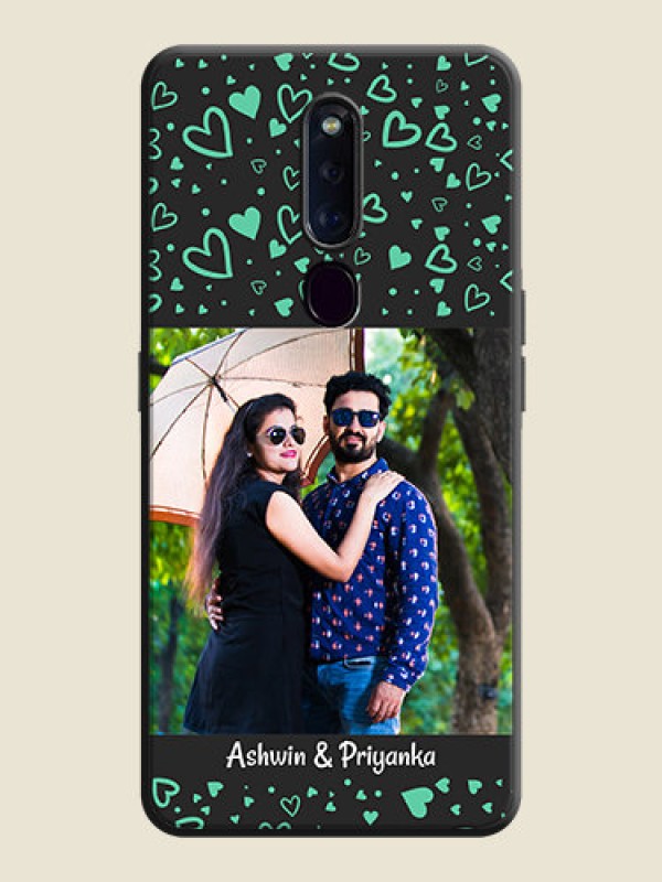 Custom Sea Green Indefinite Love Pattern - Photo on Space Black Soft Matte Mobile Cover - Oppo F11 Pro