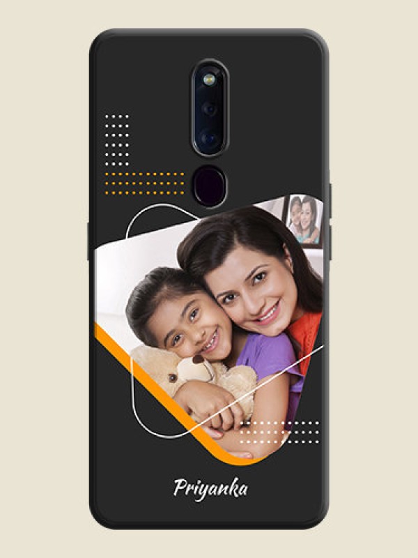 Custom Yellow Triangle - Photo on Space Black Soft Matte Phone Cover - Oppo F11 Pro