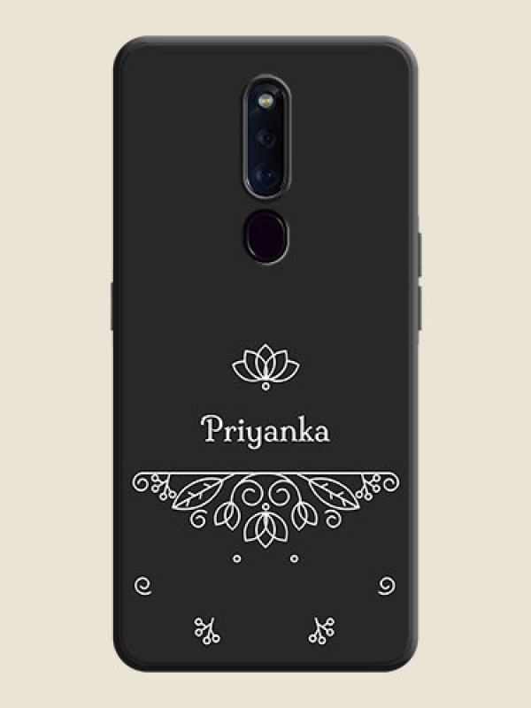 Custom Lotus Garden Custom Text On Space Black Personalized Soft Matte Phone Covers -Oppo F11 Pro