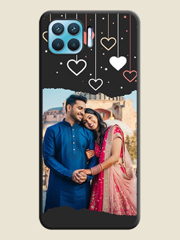 Custom Love Hangings with Splash Wave Picture on Space Black Custom Soft Matte Phone Back Cover - Oppo f17 pro