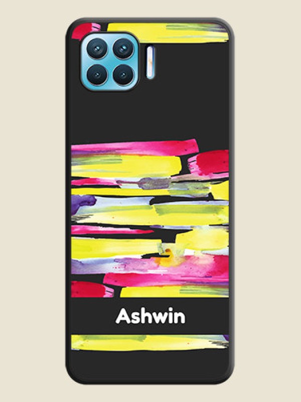 Custom Brush Coloured on Space Black Personalized Soft Matte Phone Covers - Oppo f17 pro