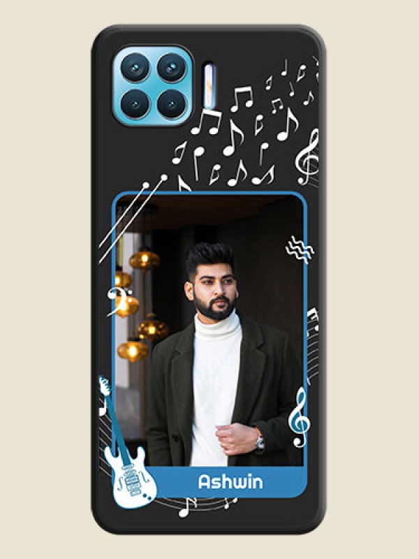 Custom Musical Theme Design with Text on Photo on Space Black Soft Matte Mobile Case - Oppo f17 pro