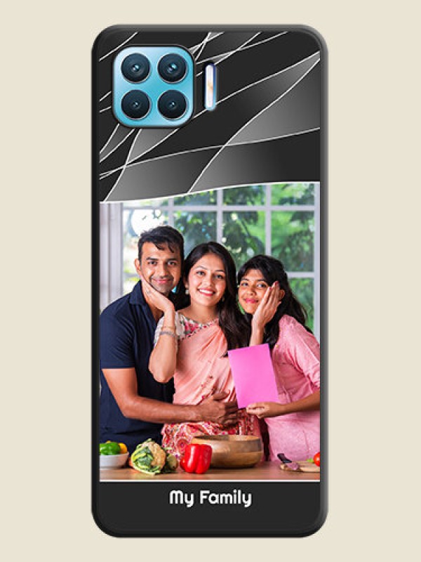 Custom Mixed Wave Lines on Photo on Space Black Soft Matte Mobile Cover - Oppo f17 pro