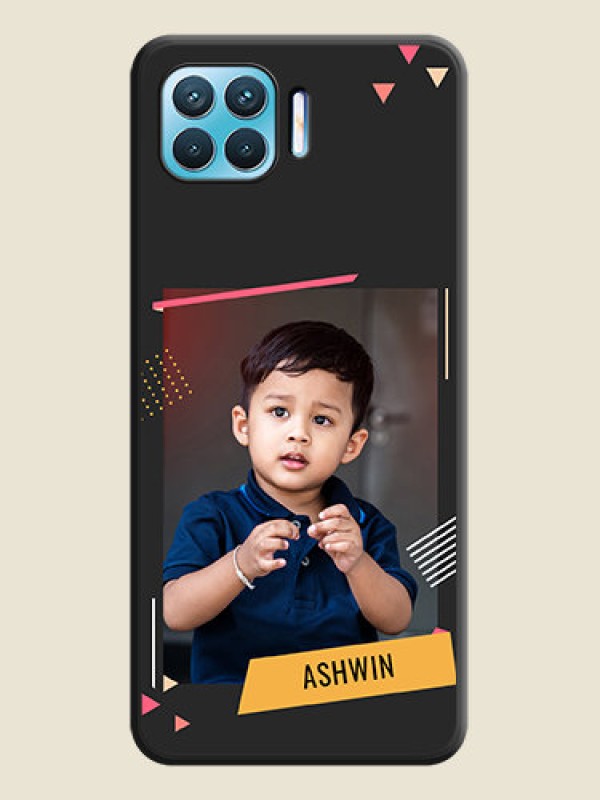 Custom Photo Frame with Triangle Small Dots on Photo on Space Black Soft Matte Back Cover - Oppo f17 pro