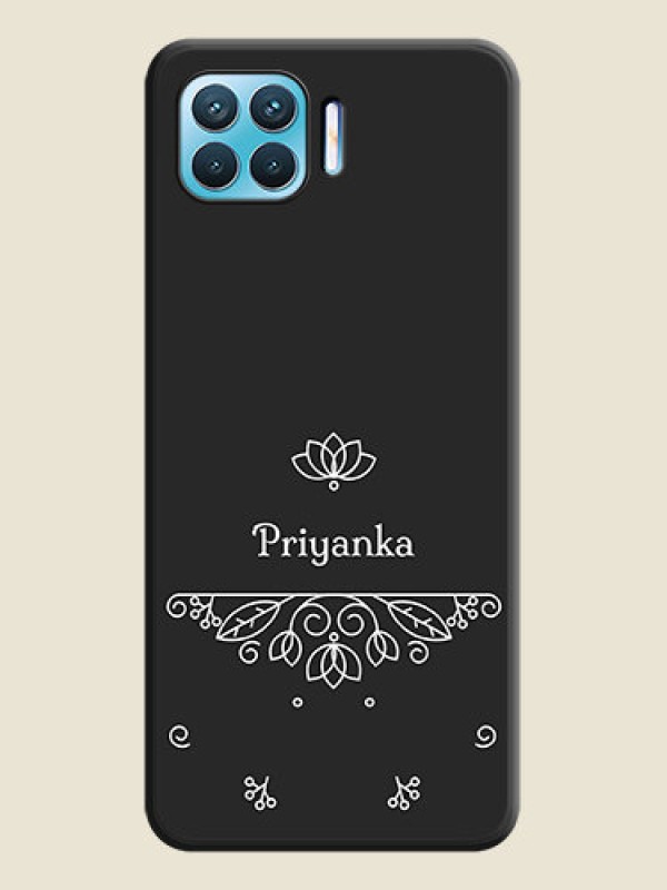 Custom Lotus Garden Custom Text On Space Black Personalized Soft Matte Phone Covers -Oppo F17 Pro