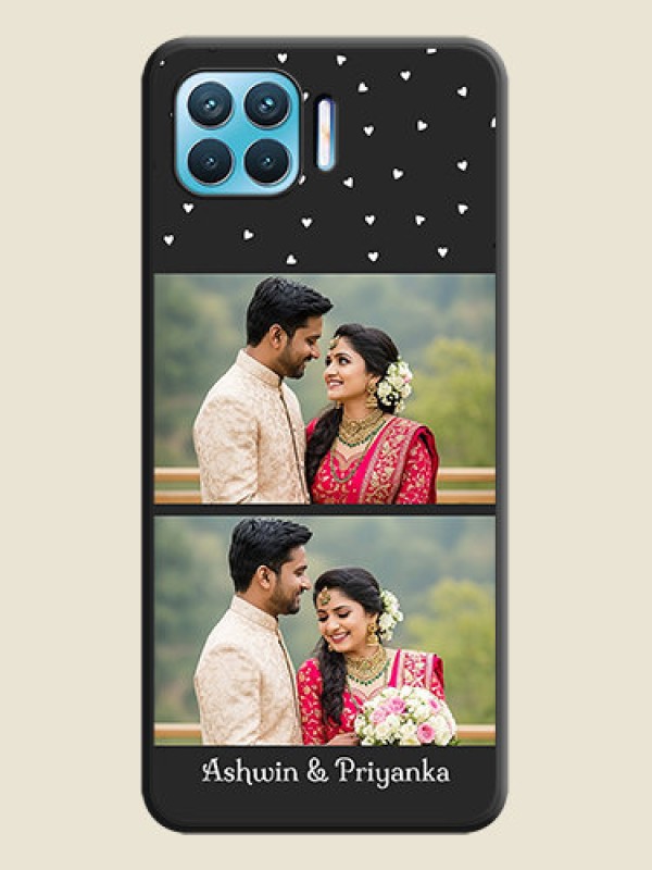 Custom Miniature Love Symbols with Name on Space Black Custom Soft Matte Back Cover - Oppo F17