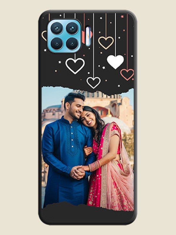 Custom Love Hangings with Splash Wave Picture on Space Black Custom Soft Matte Phone Back Cover - Oppo F17