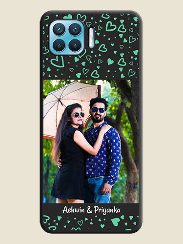 Custom Sea Green Indefinite Love Pattern on Photo on Space Black Soft Matte Mobile Cover - Oppo F17