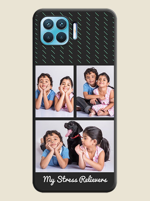 Custom Cross Dotted Pattern with 2 Image Holder  on Personalised Space Black Soft Matte Cases - Oppo F17