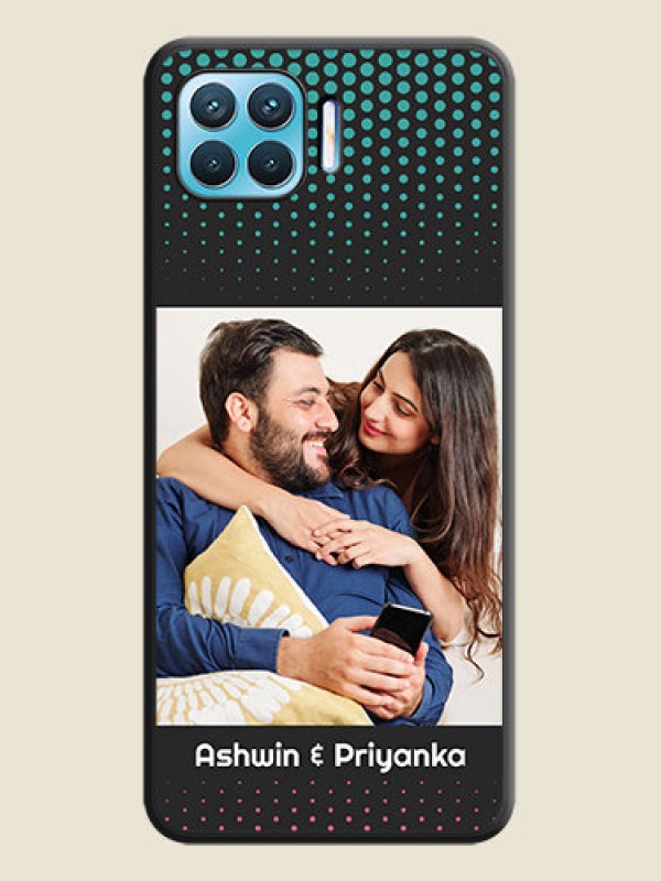 Custom Faded Dots with Grunge Photo Frame and Text on Space Black Custom Soft Matte Phone Cases - Oppo F17
