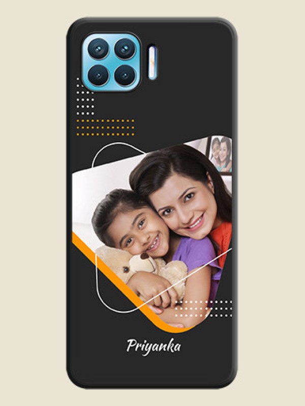 Custom Yellow Triangle on Photo on Space Black Soft Matte Phone Cover - Oppo F17