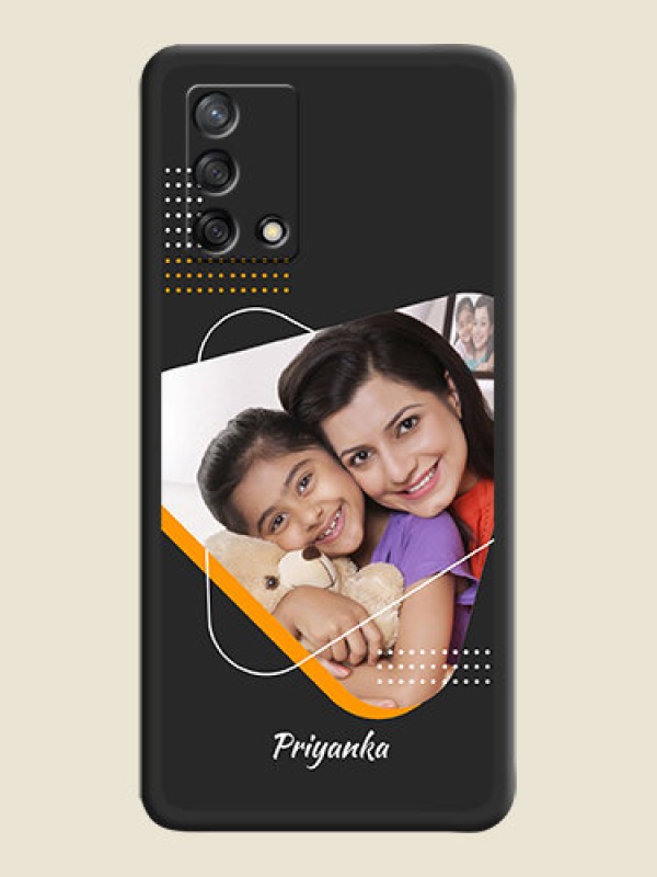 Custom Yellow Triangle on Photo on Space Black Soft Matte Phone Cover - Oppo F19s