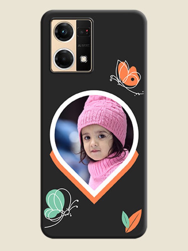 Custom Upload Pic With Simple Butterly Design On Space Black Personalized Soft Matte Phone Covers -Oppo F21 Pro 4G