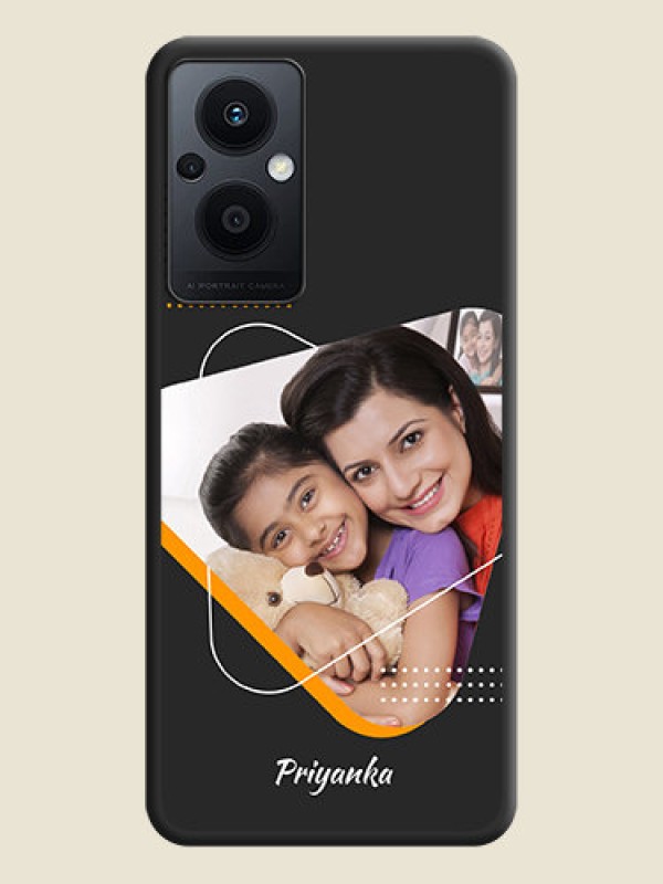 Custom Yellow Triangle on Photo on Space Black Soft Matte Phone Cover - Oppo F21 Pro 5G