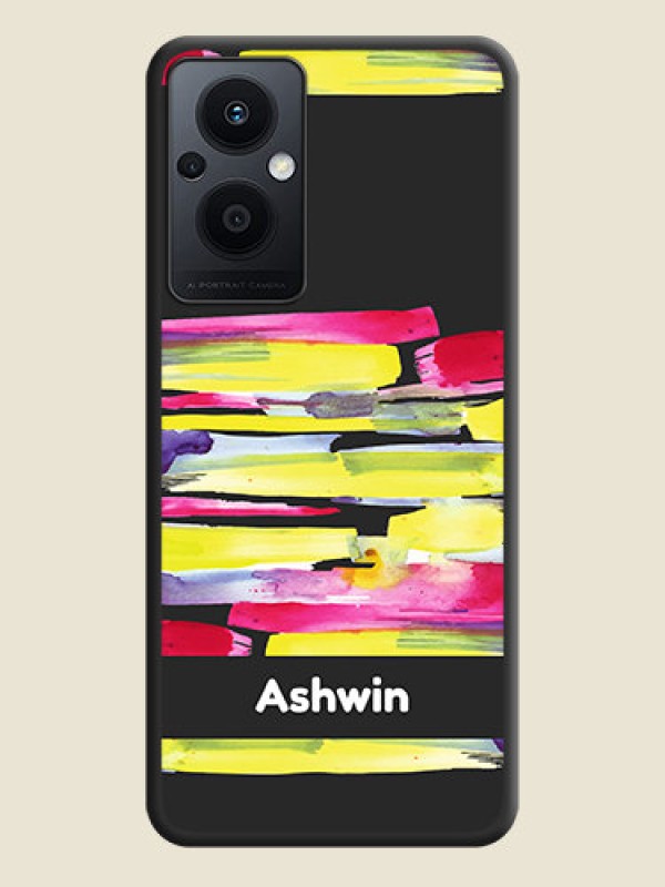 Custom Brush Coloured on Space Black Personalized Soft Matte Phone Covers - Oppo F21s Pro 5G