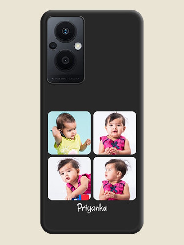 Custom Floral Art with 6 Image Holder on Photo on Space Black Soft Matte Mobile Case - Oppo F21s Pro 5G