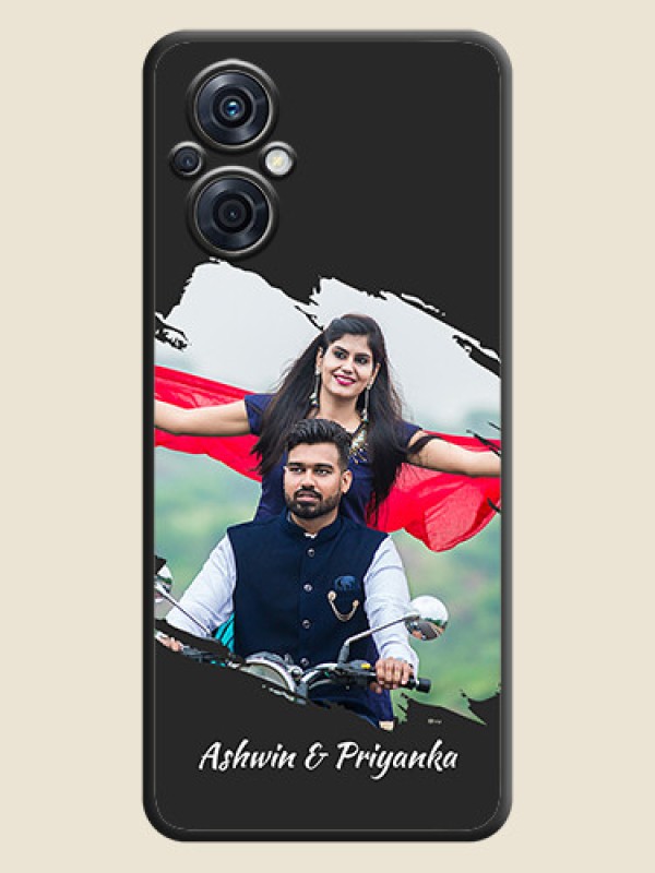 Custom Grunge Brush Strokes on Photo on Space Black Soft Matte Back Cover - Oppo F21s Pro 5G