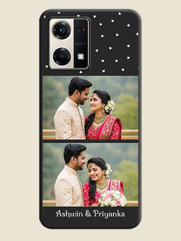 Custom Miniature Love Symbols with Name on Space Black Custom Soft Matte Back Cover - Oppo F21s Pro