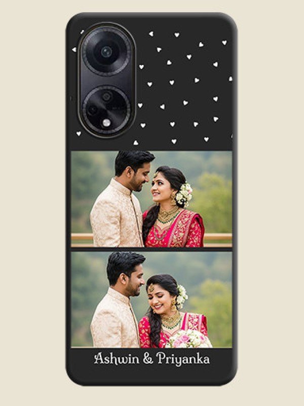 Custom Miniature Love Symbols with Name on Space Black Custom Soft Matte Back Cover - Oppo F23 5G