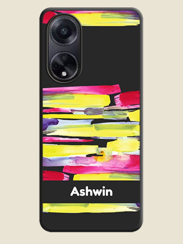 Custom Brush Coloured on Space Black Personalized Soft Matte Phone Covers - Oppo F23 5G