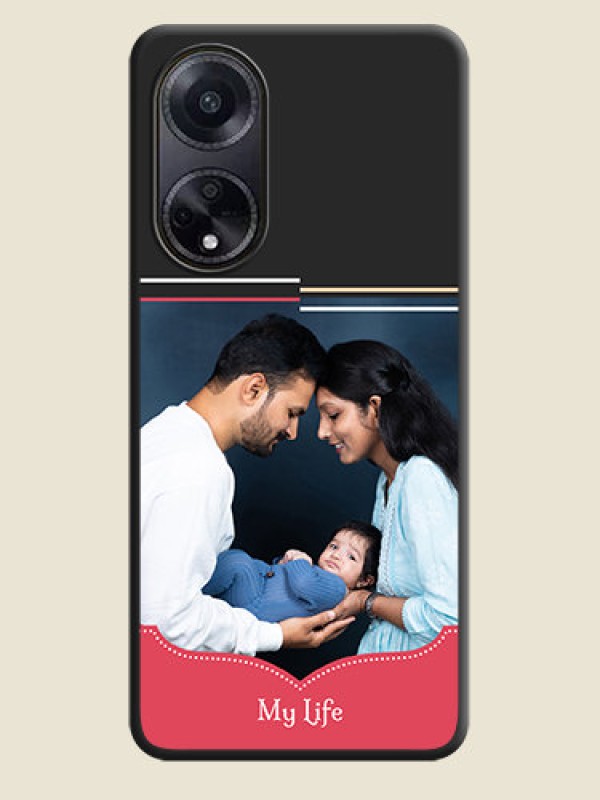 Custom Classic Plain Design with Name - Photo on Space Black Soft Matte Phone Cover - Oppo F23 5G