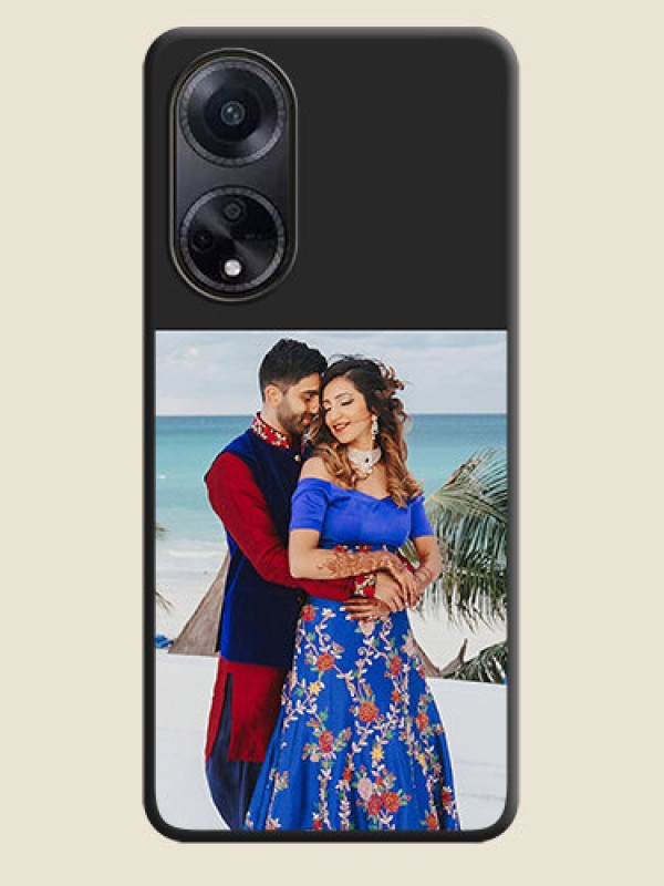 Custom Image Upload With Space Black Color On Custom Soft Matte Mobile Back Cover - Oppo F23 5G