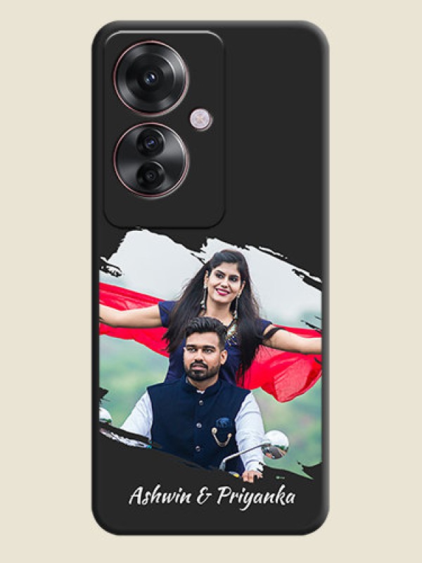 Custom Grunge Brush Strokes on Photo On Space Black Custom Soft Matte Mobile Back Cover - Oppo F25 Pro 5G