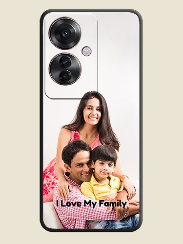 Custom Full Single Pic Upload With Text On Space Black Custom Soft Matte Mobile Back Cover - Oppo F25 Pro 5G