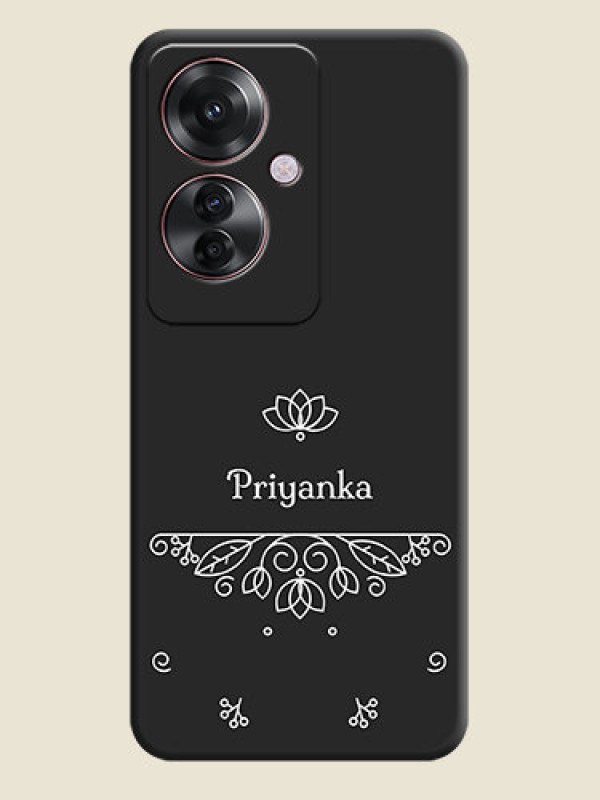 Custom Lotus Garden Custom Text On Space Black Custom Soft Matte Mobile Back Cover - Oppo F25 Pro 5G