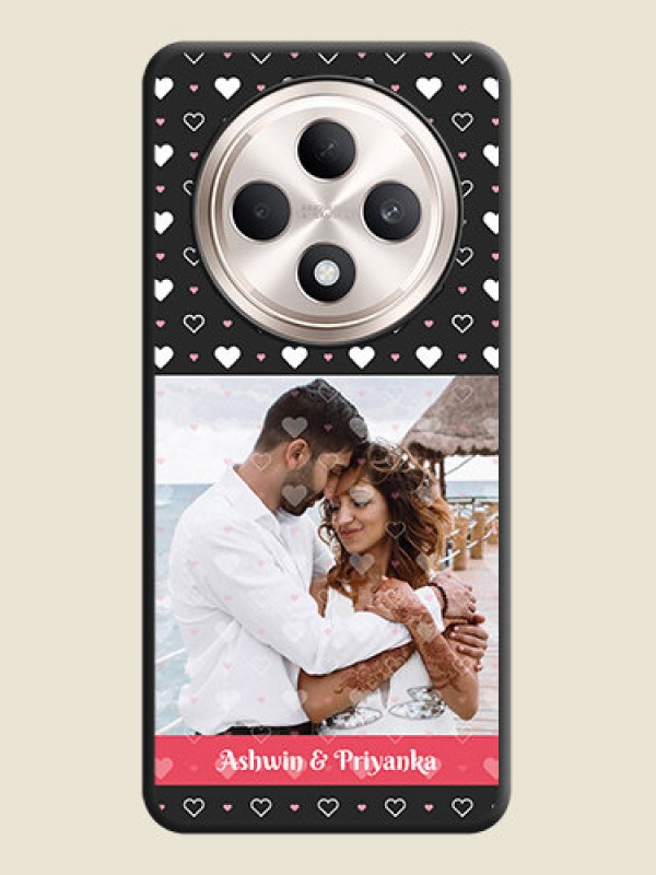 Custom White Color Love Symbols with Text Design on Photo On Space Black Custom Soft Matte Mobile Back Cover - Oppo F27 5G