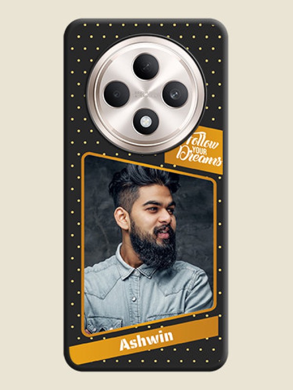 Custom Follow Your Dreams with White Dots On Space Black Custom Soft Matte Mobile Back Cover - Oppo F27 5G