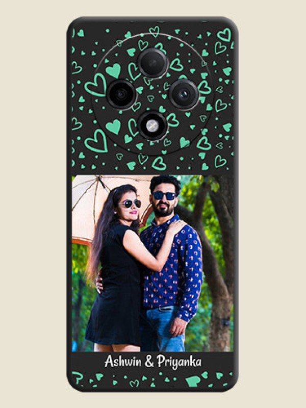 Custom Sea Green Indefinite Love Pattern on Photo On Space Black Custom Soft Matte Mobile Back Cover - Oppo F27 Pro Plus 5G