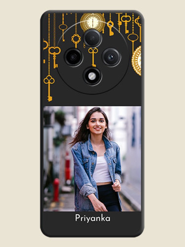 Custom Decorative Design with Text On Space Black Custom Soft Matte Mobile Back Cover - Oppo F27 Pro Plus 5G