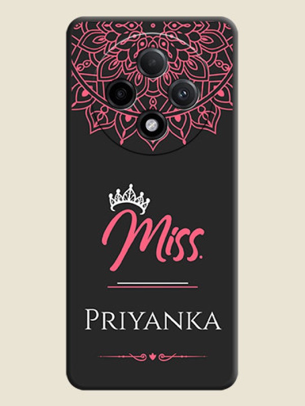 Custom Mrs Name with Floral Design On Space Black Custom Soft Matte Mobile Back Cover - Oppo F27 Pro Plus 5G